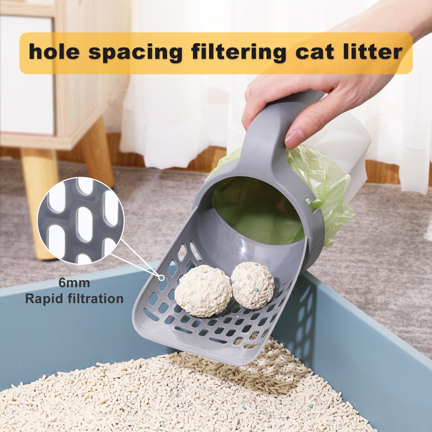 Pala Recogedora Portátil para Arena de Gato