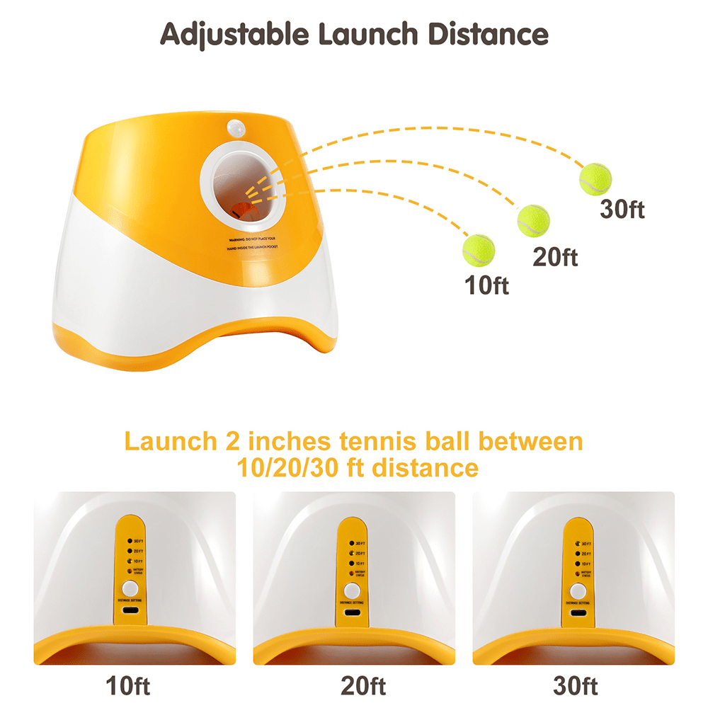 Lanzador Automático de Pelotas de Tenis para Mascotas - Domova