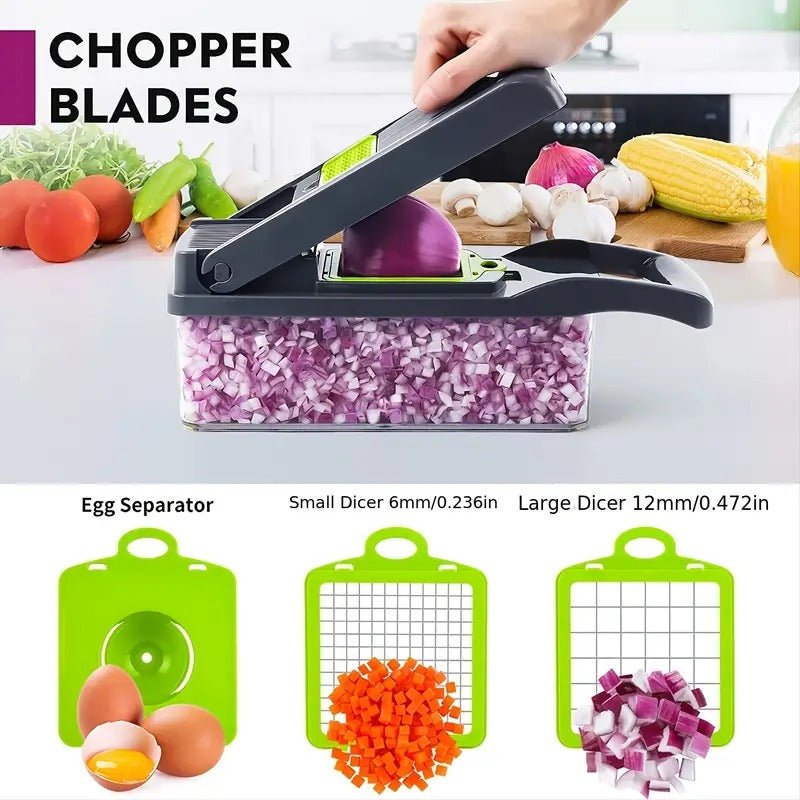 Mandolina cortadora de Verduras Multifuncional con Contenedor - Domova