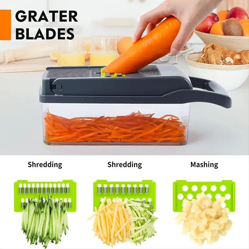 Mandolina cortadora de Verduras Multifuncional con Contenedor - Domova