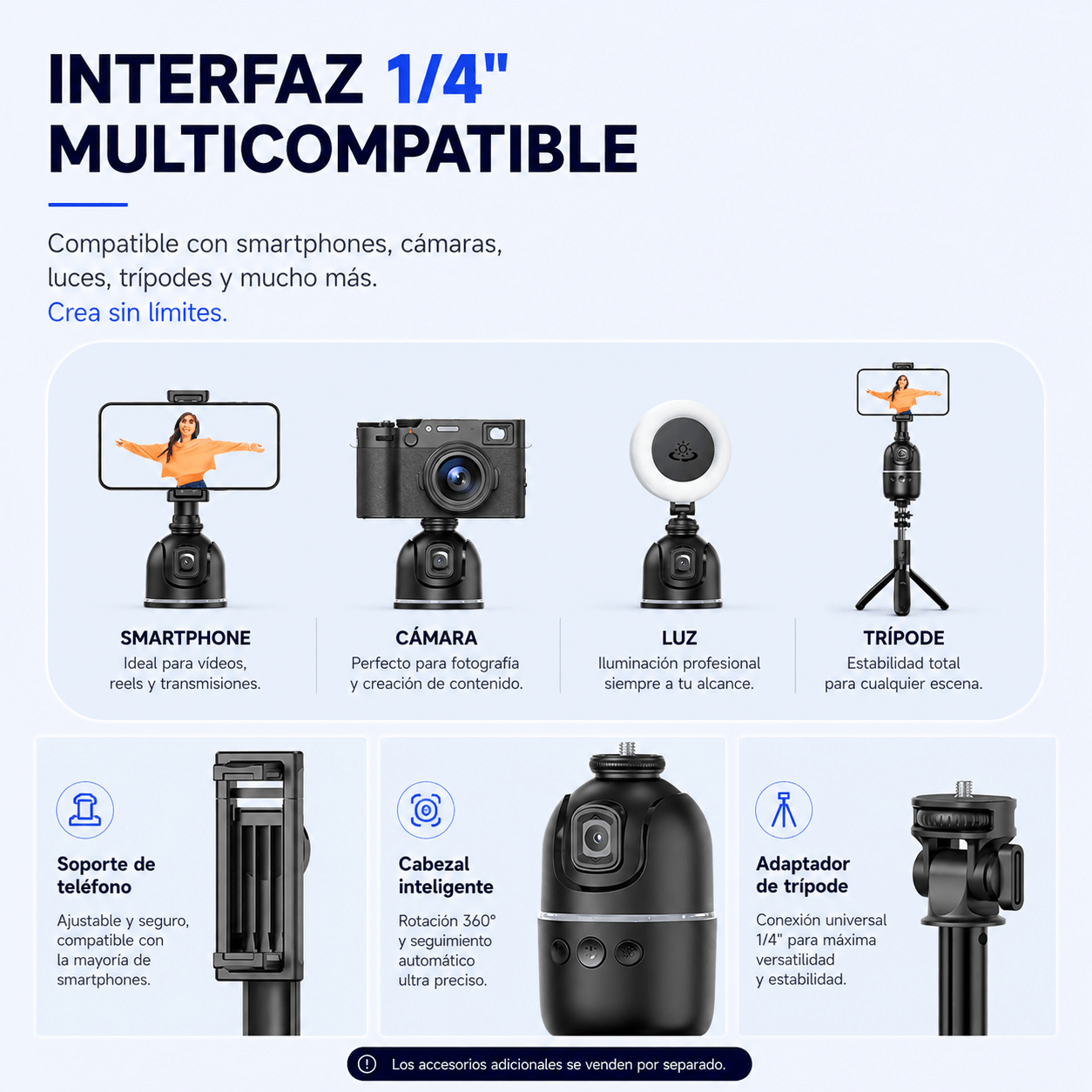 Soporte Estabilizador Panorámico 360 para Smartphone - Domova