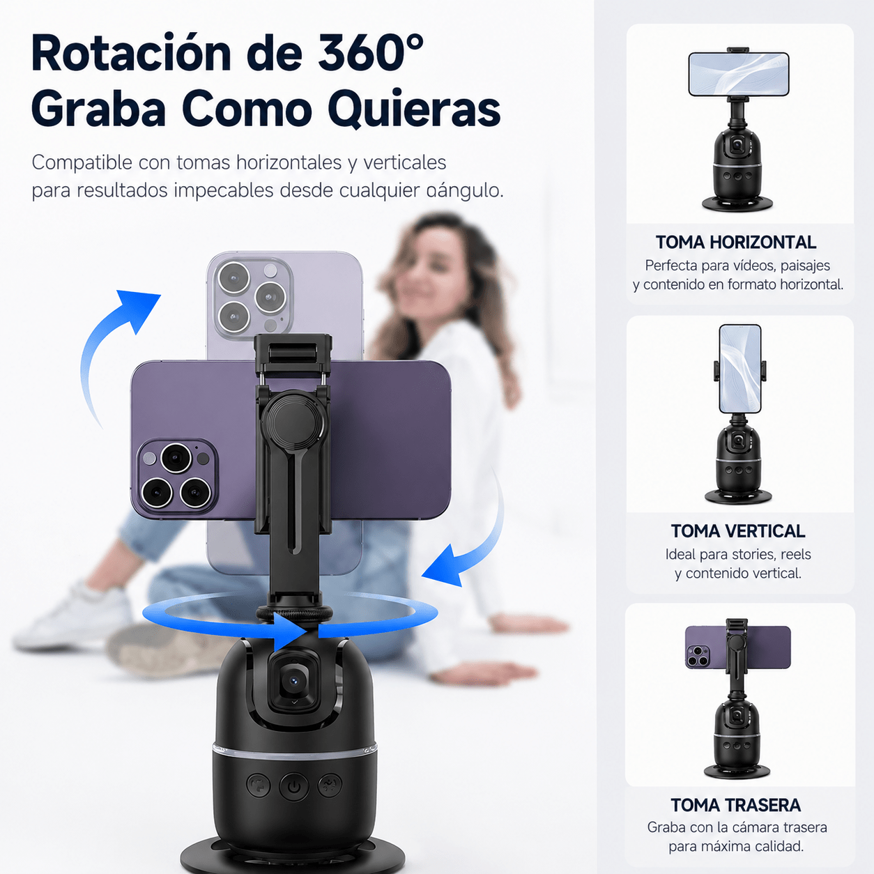 Soporte Estabilizador Panorámico 360 para Smartphone - Domova